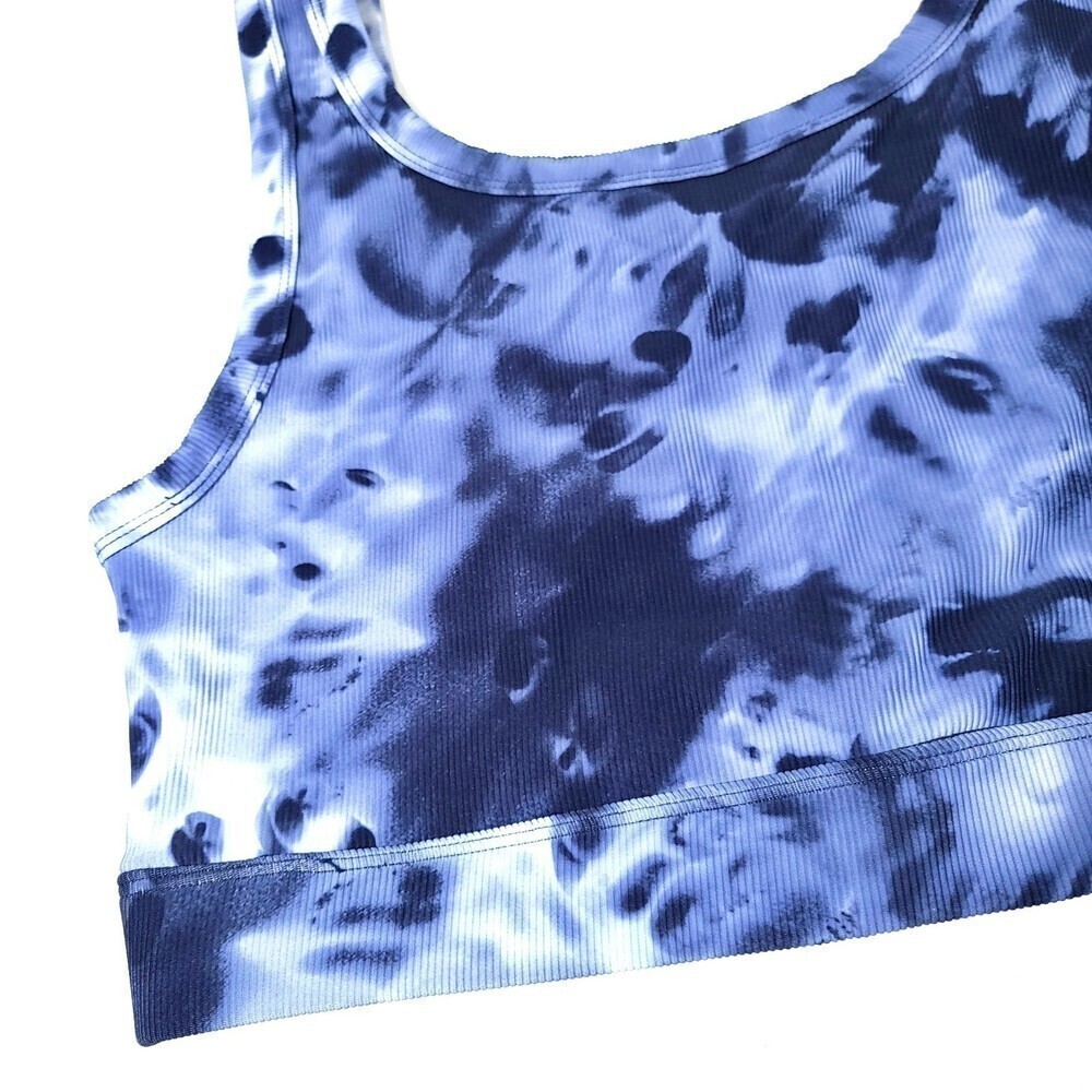 NEW Glyder Ease Bra in Nautical Wash Blue Tie Dye Crop Top Womens Plus Size 1X - Picture 4 of 6